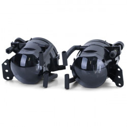 Clear glass fog lights HB4 Black Smoke pair fits BMW E60 E61 03-07