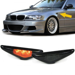 LED Side Indicators Black Smoke pair fits BMW 3 Series E46 Coupe Convertible 03-07