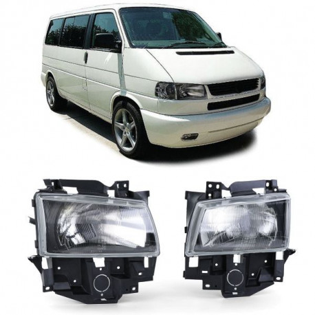 Lighting RACES headlights for VW Bus T4 Caravelle Multivan 96-03 (H4), black-smoke | races-shop.com