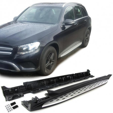 Body kit and visual accessories Aluminum running boards flank protection OE style with ABE !!! for Mercedes GLC X253 from 15 | races-shop.com