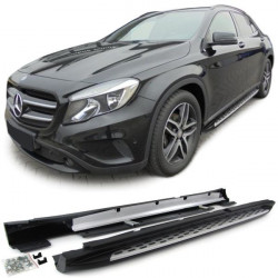 Aluminum running boards flank protection OE style with ABE for Mercedes GLA X156 from 13