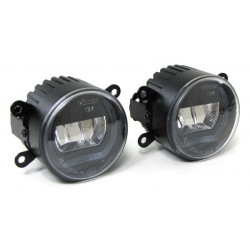 Clear glass LED fog lights with daytime running lights for Ford Focus III Turneo