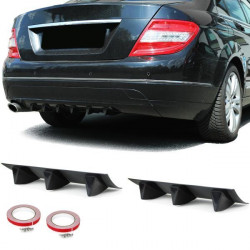 Universal rear diffuser for rear bumper with 6 fins paintable