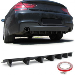 Universal rear diffuser for rear bumper with 7 fins carbon look
