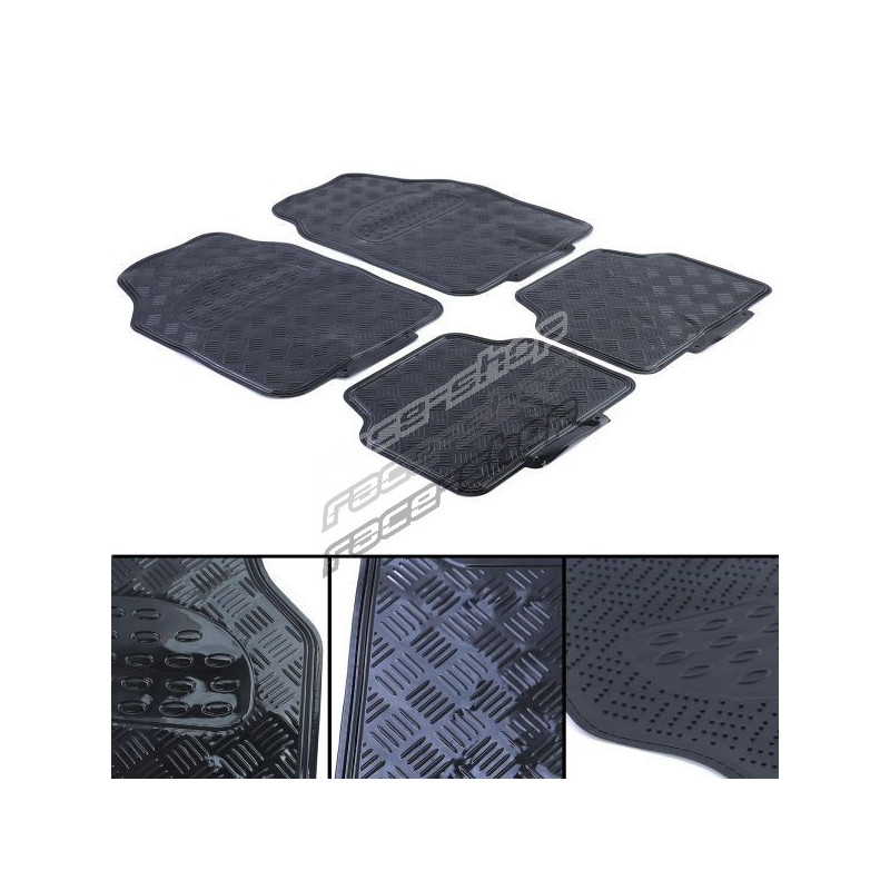 Car rubber floor mats universal aluminum checker plate optics 4