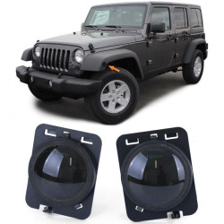 LED Side Indicators Black Smoke Pair Fits Jeep Wrangler JK 07-17