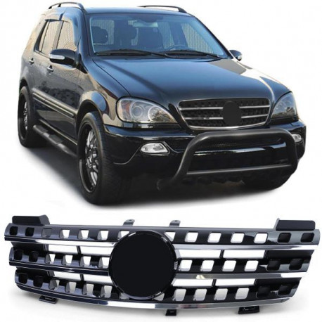 Body kit and visual accessories Sport radiator grille black gloss chrome for Mercedes M Class ML W164 05-08 | races-shop.com