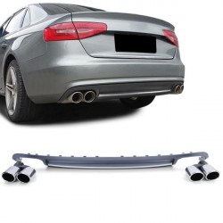 Sport rear diffuser insert with tailpipes set for Audi A4 B8 Sedan Avant 07-11
