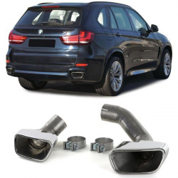 Stainless steel exhaust tailpipes V8 Sport optics pair suitable for BMW X5 F15 13-18