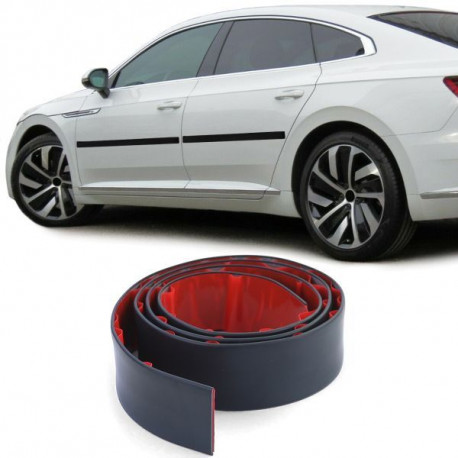 Body kit and visual accessories Door body side protection strip for gluing universal 1,5mx5cm Black | races-shop.com