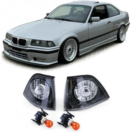 Lighting Clear glass turn signal black fits BMW 3 Series E36 Coupe Convertible 90-99 | races-shop.com