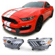 Lighting Bi Xenon Headlights Black Chrome Pair for Ford Mustang 6 Coupe Convertible 14-17 | races-shop.com