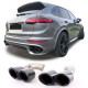 UNIVERSAL TIP Double tailpipes GTS Optics Black for Porsche Cayenne 92A Facelift 14-17 | races-shop.com
