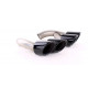 UNIVERSAL TIP Double tailpipes GTS Optics Black for Porsche Cayenne 92A Facelift 14-17 | races-shop.com