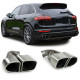 UNIVERSAL TIP Double tailpipes turbo optics stainless steel for Porsche Cayenne 92A facelift 14-17 | races-shop.com
