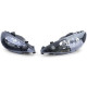 Lighting Clear glass headlights Black H7 H7 + adapter for Peugeot 206 all models from 98 | races-shop.com
