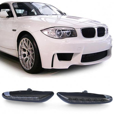 Lighting LED Side Indicators Black Smoke pair suitable for BMW 1 Series E81 E87 E82 E88 04-12 | races-shop.com
