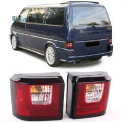 LED Lightbar Taillights Red Clear Pair for VW T4 Bus Transporter 90-03