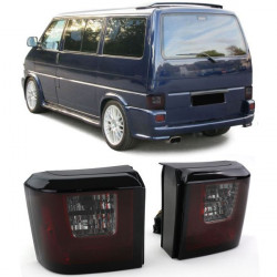 LED Lightbar Taillights Red Black Smoke Pair for VW T4 Bus Transporter 90-03