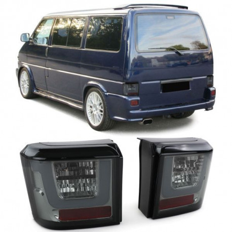 Lighting LED Lightbar Taillights Black Smoke Pair for VW T4 Bus Transporter 90-03 | races-shop.com