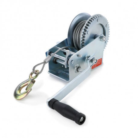 Ratchet Tie-Downs Professional winch hand winch with wire rope 1500 kg 10 meters silver | races-shop.com