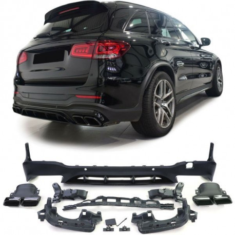 Body kit and visual accessories RACES rear diffuser (Sport) for Mercedes GLC X253, black | races-shop.com