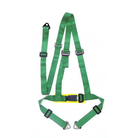Seatbelts and accessories 3 point sport safety belts RACES 2" (50mm), green | races-shop.com