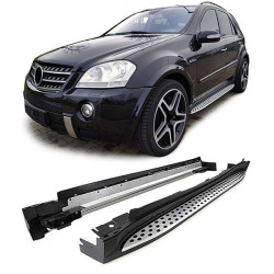 Aluminum running boards flank protection OE style with ABE for Mercedes ML W164 05-11