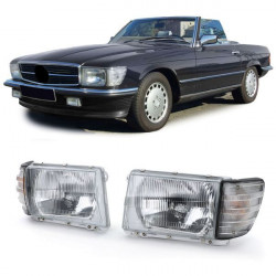 RACES headlights for LWR Mercedes SL R107 SLC C107, white