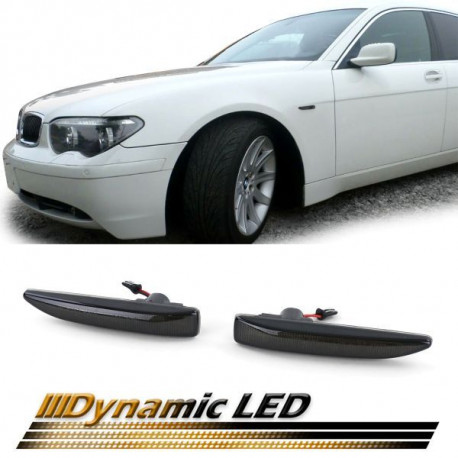 Lighting RACES LED side indicators (SEQ) for BMW 7 Series E65 E66 E67 01-09, black-smoke | races-shop.com