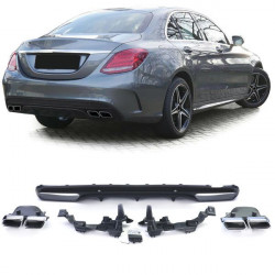 RACES rear diffuser for Mercedes C Class W205 14-18, glossy black