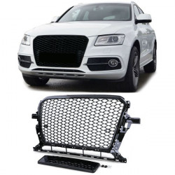 Radiator grille honeycomb sport optics without emblem black gloss for Audi Q5 8R 12-16
