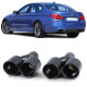 UNIVERSAL TIP Double exhaust tailpipes Sport Look Black suitable for BMW F10 F11 F12 F13 | races-shop.com