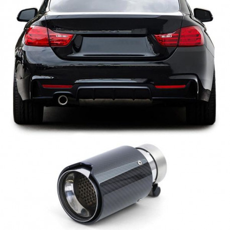 UNIVERSAL TIP Exhaust tailpipe Sport Carbon Black fits BMW 4 Series F82 F83 from 14 | races-shop.com