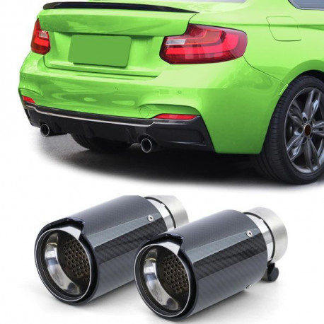 UNIVERSAL TIP Exhaust tailpipes Sport Carbon Black suitable for BMW 2 Series F22 F23 from 12 | races-shop.com