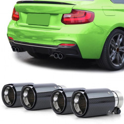 Exhaust tailpipes 90mm Sport Carbon Black suitable for BMW 2 Series F22 F23 from 12