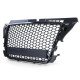Body kit and visual accessories Honeycomb grille grille sport optics black gloss matt for Audi A3 8P 08-12 | races-shop.com