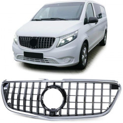 RACES grille (Sport) for Mercedes Vito W447 from 14, glossy black chrome