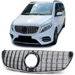 RACES grille (Sport) for Mercedes V Class W447 14-19, chrome, glossy black