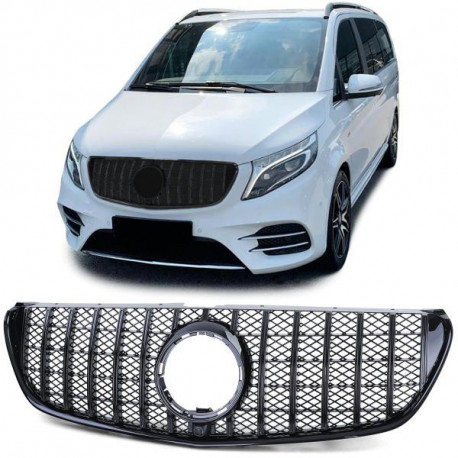 Body kit and visual accessories Sport radiator grille black gloss for Mercedes V Class W447 prefacelift 14-19 | races-shop.com