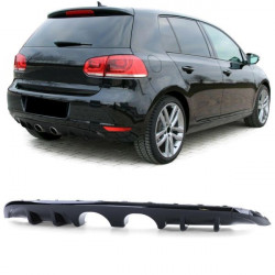 RACES rear diffuser (Sport) for VW Golf 6 1K 08-13 (exhaust 2+2), glossy black
