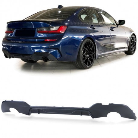 Body kit and visual accessories Rear diffuser performance matte tailpipe on both sides fits BMW 3 Series G20 from 2018 | races-shop.com