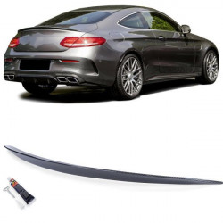 Sport rear spoiler lip carbon look for Mercedes C Class C205 Coupe from 15