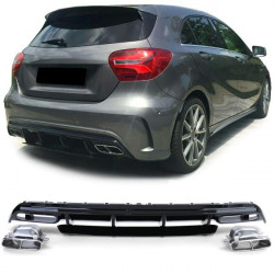 Sport rear diffuser with tailpipes chrome for Mercedes A Class W176 from 15