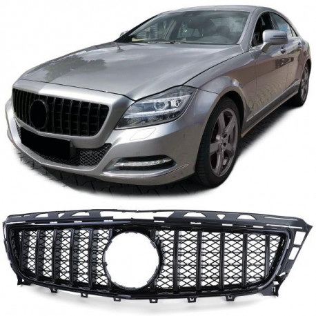 Body kit and visual accessories Sport radiator grille glossy black for Mercedes CLS C218 prefacelift 11-14 | races-shop.com
