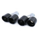 UNIVERSAL TIP Sport Stainless Steel Exhaust Tailpipes Orifices Black 89mm Double Round Pair Universal | races-shop.com