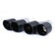 UNIVERSAL TIP Sport Stainless Steel Exhaust Tailpipes Orifices Black 89mm Double Round Pair Universal | races-shop.com