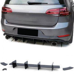 Rear diffuser insert splitter black gloss for VW Golf 7 GTI Sedan 13-20
