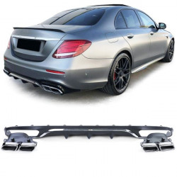 Sport rear diffuser with tailpipes chrome for Mercedes E Class W213 without AMG Line
