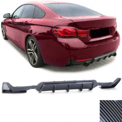 RACES rear diffuser (Performance) for 4 series BMW F32 F33 F36 (exhaust 1+1), carbon